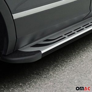 Nissan Pathfinder Side Steps - Omac - FABA Aluminium - Silver Black - '13-'21